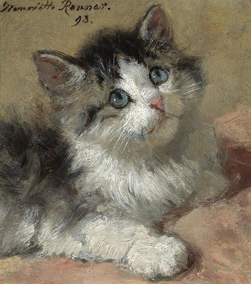 Art Prints of An Inquisitive Kitten by Henriette Ronner Knip