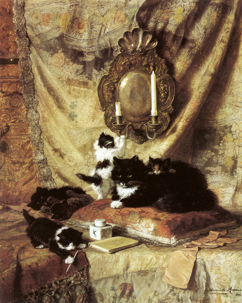 Art Prints of Work, Rest and Play by Henriette Ronner Knip