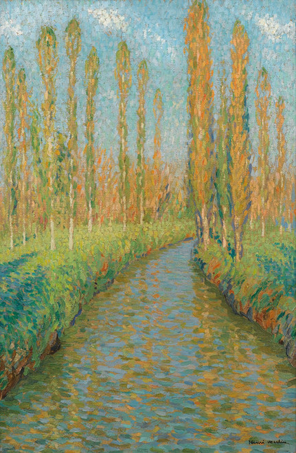 Art Prints of Poplars Along the River in Fall by Henri-Jean Guillaume Martin