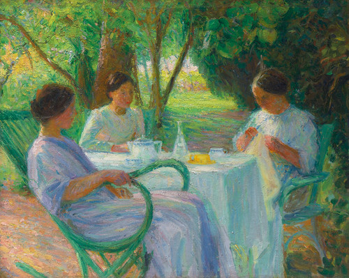 Art Prints of Young Women in the Garden by Henri-Jean Guillaume Martin