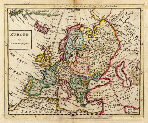 Art Prints of Europe, 1736 (5580003) by Herman Moll