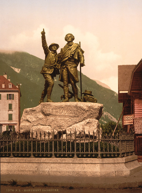 Art Prints of The Saussure Monument of Chamonix, Chamonix Valley, France (387035)