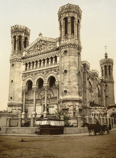 Art Prints of Basilica Fourviere Maine Entrance, Lyons, France (387336)