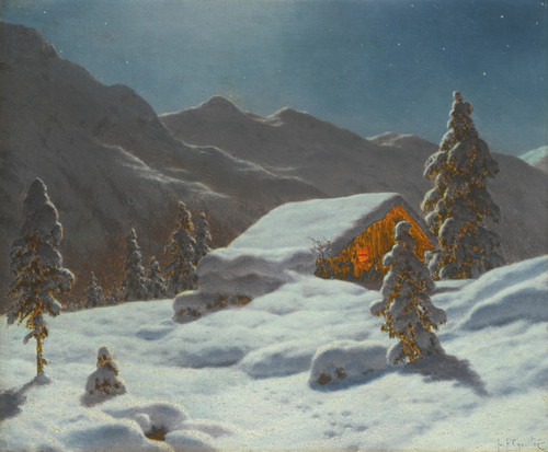 Art Prints of Moonlit Winter Landscape by Ivan Fedorovich Choultse