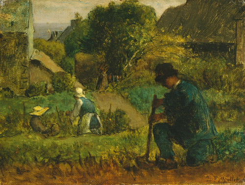 Art Prints Of Garden Scene By Jean Francois Millet