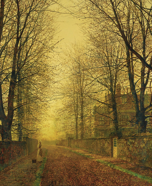 Art Prints of In Autumn's Golden Glow by John Atkinson Grimshaw