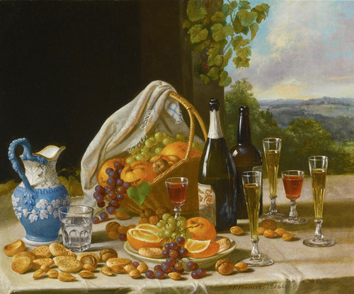 Art Prints of Still Life with Wine and Fruit by John F. Francis