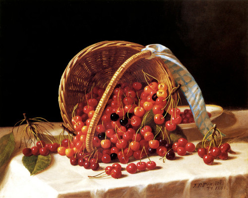 Art Prints of Basket of Cherries by John F. Francis