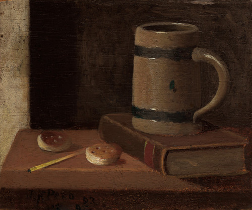 Art Prints of Mug, Book, Biscuits and Match by John Frederick Peto