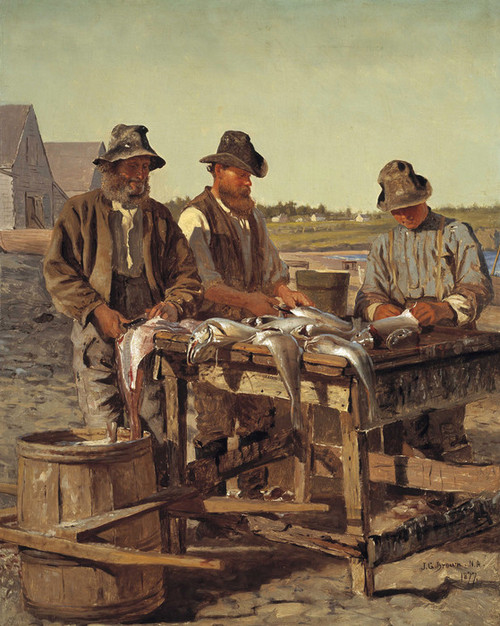 Art Prints of Cleaning Fish by John George Brown