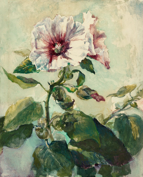 Art Prints of Study of Pink Hollyhocks in Sunlight from Nature by John La Farge