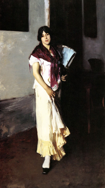 Art Prints of Italian Girl with Fan by John Singer Sargent