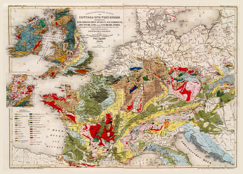 Art Prints of Central West Europa, 1844 (4807011) by Hughes and Karte