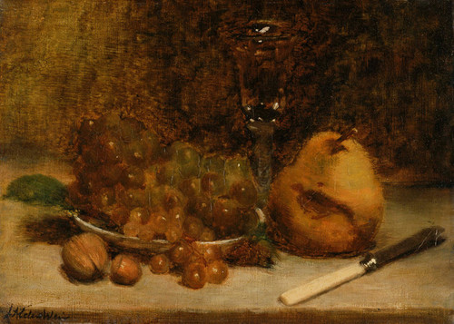 Art Prints of Grapes, Knife and Glass by Julian Alden Weir