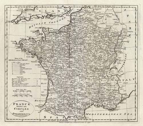 Art Prints of France Divided into Circles and Departments (2862012) by Mathew Carey