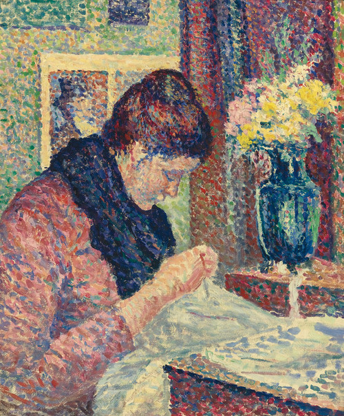 Art Prints of Woman Sewing by Maximilien Luce