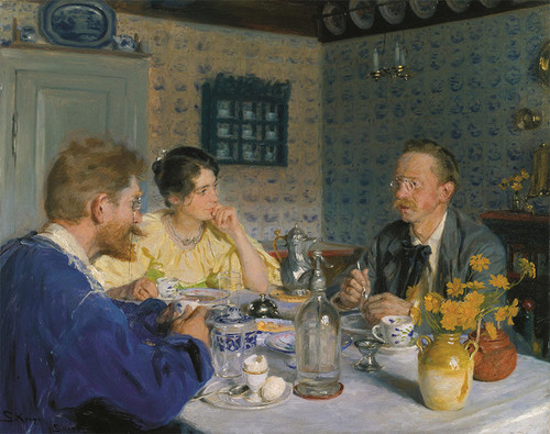 Art Prints of A Luncheon, the Artist's Wife and Otto Benzon by Peder Severin Kroyer