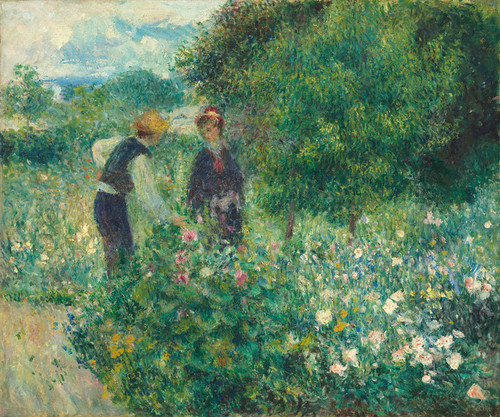 Art Prints of Picking Flowers, 1875 by Pierre-Auguste Renoir