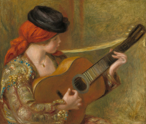 Art Prints of Young Spanish Woman with a Guitar by Pierre-Auguste Renoir