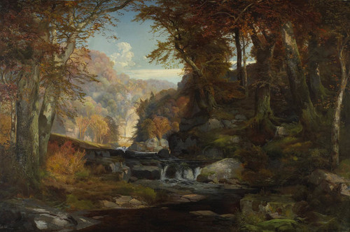Art Prints of A Scene on the Tohickon Creek, Autumn by Thomas Moran
