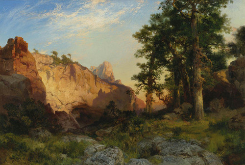 Art Prints of Coconino Pines and Cliffs, Arizona by Thomas Moran