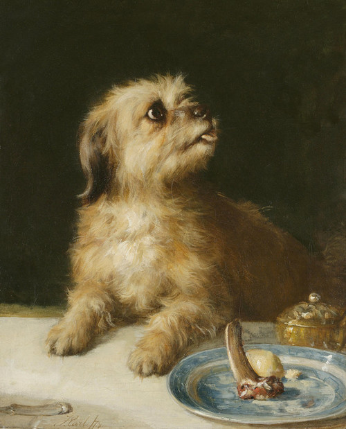 Art Prints of Just Caught, a Terrier by Thomas William Earl