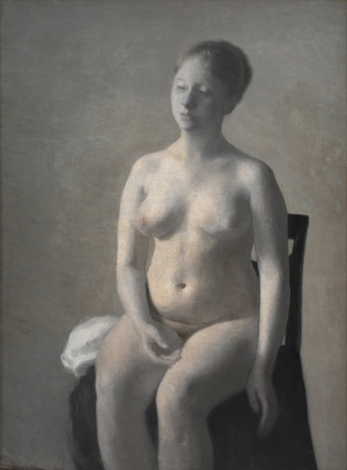 Art Prints of Seated Female Nude by Vilhelm Hammershoi