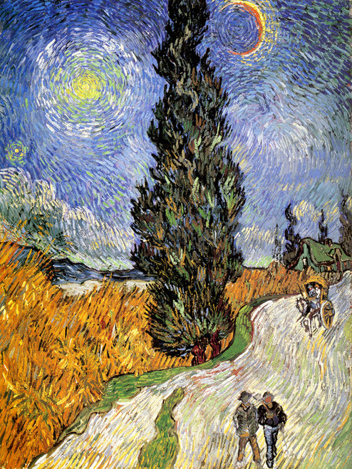 Art Prints of Road with Men Walking by Vincent Van Gogh