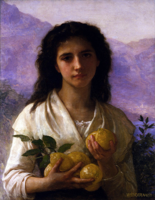 Art Prints of Girl Holding Lemons by William Bouguereau