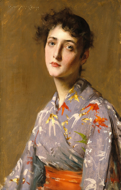 Art Prints of Girl in a Japanese Costume by William Merritt Chase