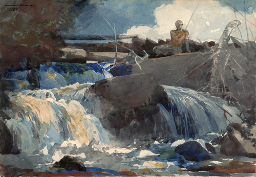 Art Prints of Casting in the falls by Winslow Homer