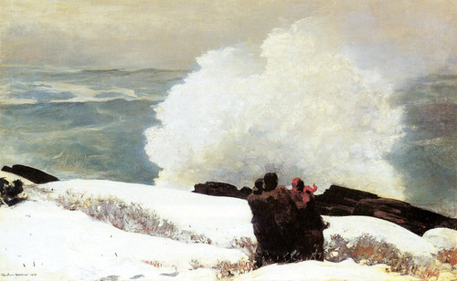 Art Prints of Watching the Breaker, a High Sea by Winslow Homer