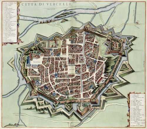 Art Prints of Map of the town Vercelli, 1682 (387) by an Unknown Artist