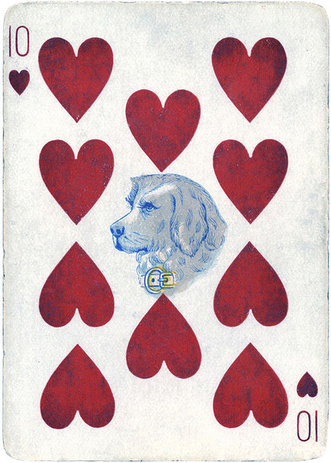 Art Prints of Playing Card, 10 of Hearts, Vintage Game Pieces & Playing Cards