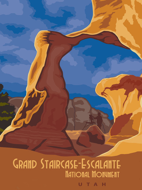 Art Prints of Grand Staircase, Escalante National Monument in Utah, Travel Posters