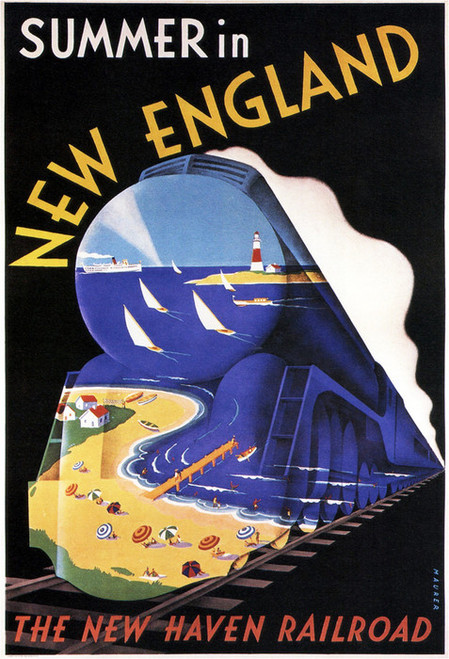 Art Prints of The New Haven Railroad, Summer, 1938, Travel Posters