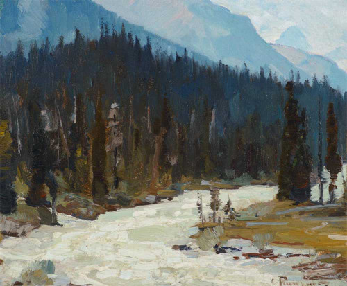 Art prints of Mountain Stream, Alberta by Carl Rungius