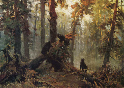 Art prints of Morning in a Pine Forest, Sketch by Ivan Shishkin