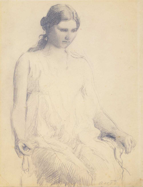 Art prints of Study of a Young Woman by Abbott H. Thayer