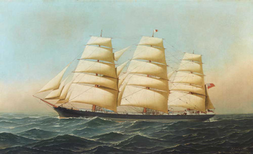 Giclee prints of The Clipper Ship, Laomene Under Full Sail by Antonio Jacobsen