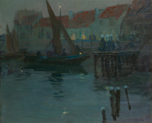 Art Prints of Harbor at Night by Richard Edward Miller