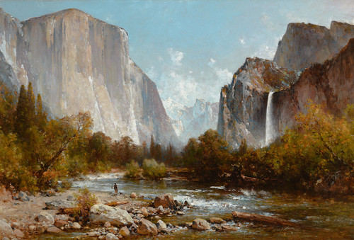 Art Prints of On the Banks of the Merced River by Thomas Hill