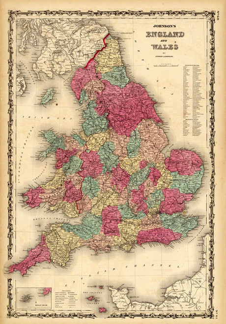 Art Prints of England, Wales 1860 (2905040) by A.J. Johnson