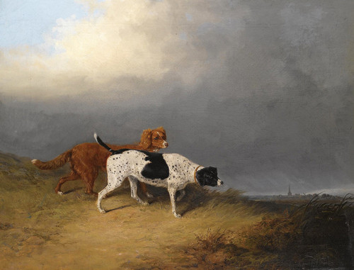 Art Prints of Pointer and Setter at Lydney Park by Abraham Cooper