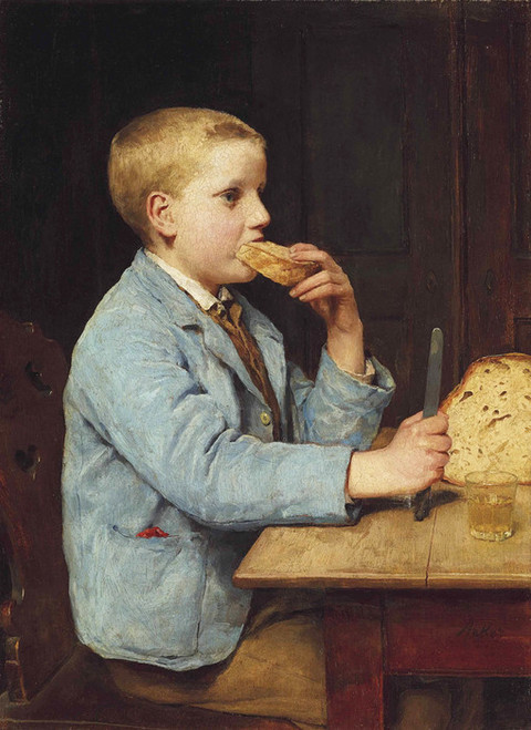Art Prints of Boy Eating Bread by Albert Anker
