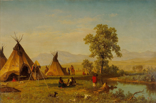 Art Prints of Sioux Village near Fort Laramie by Albert Bierstadt