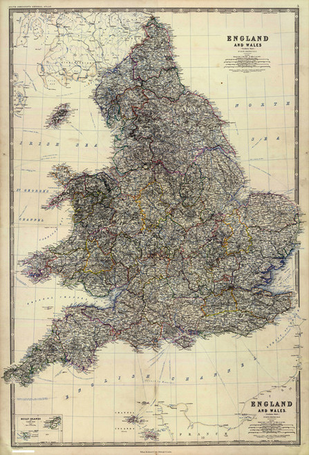Art Prints of Composite of England and Wales (0373007) by Alexander Keith Johnston