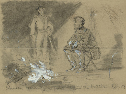 Art Prints Of Sheridan Receiving Reports After The Battle By