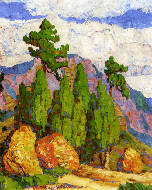 Art Prints of Pines & Junipers, Manitou, Colorado by Birger Sandzen