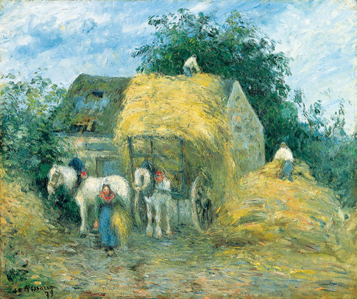 Art Prints of The Hay Cart, Montfoucault by Camille Pissarro